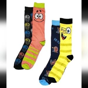 4 Pair Spongebob Themed Socks